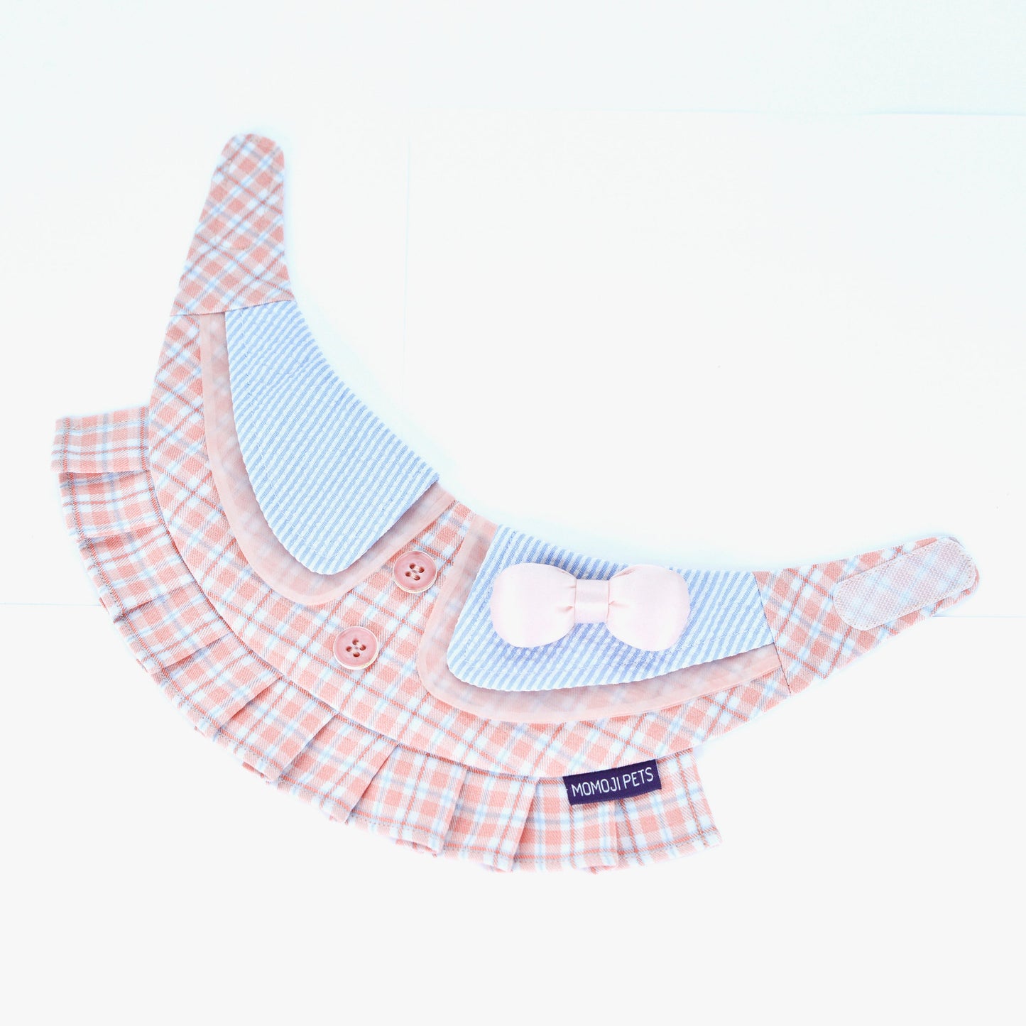 Evelyn pink plaid bandana, top view