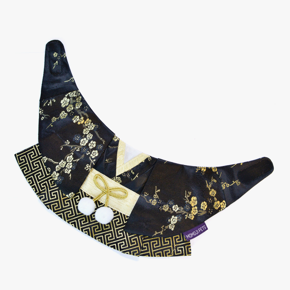 Meguro black kimono bandana laid open