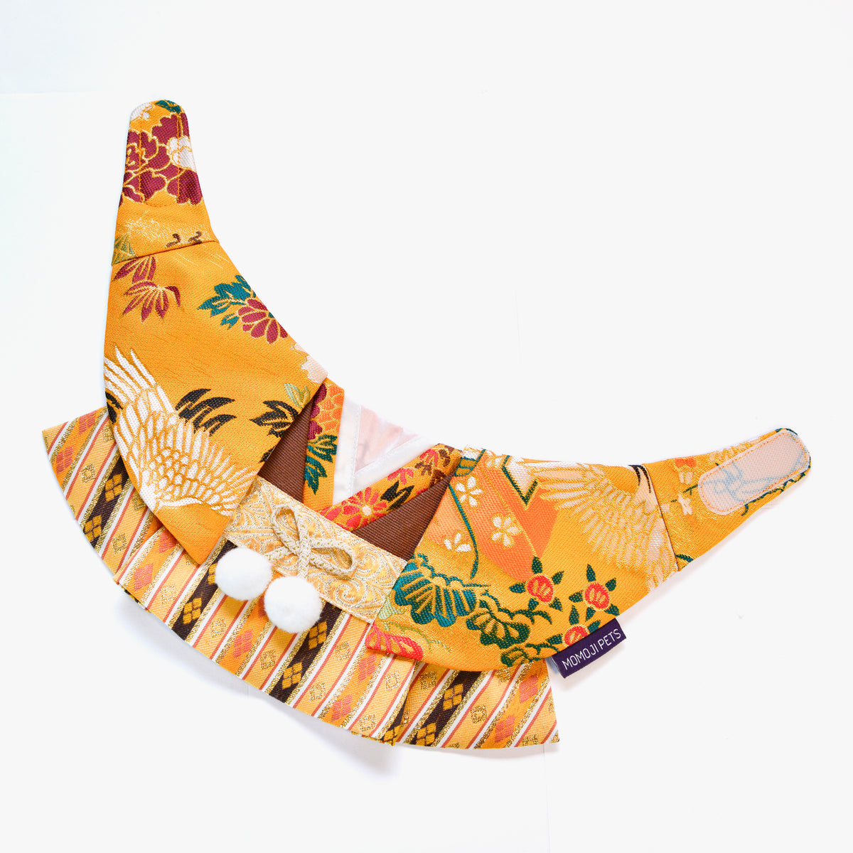 Meguro orange kimono bandana laid open
