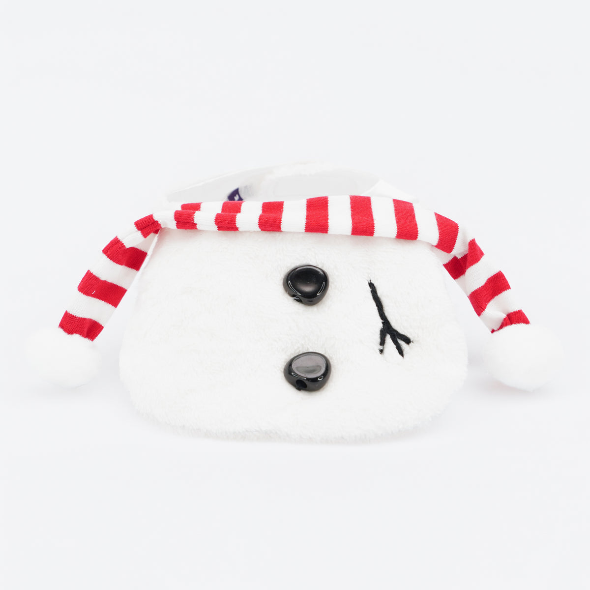 Momosnow snowman bandana, front view with button eyes